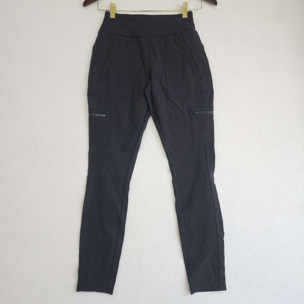 Athleta Leggings Womens 2 Black Headlands Hybrid Cargo Mid Rise High Waisted